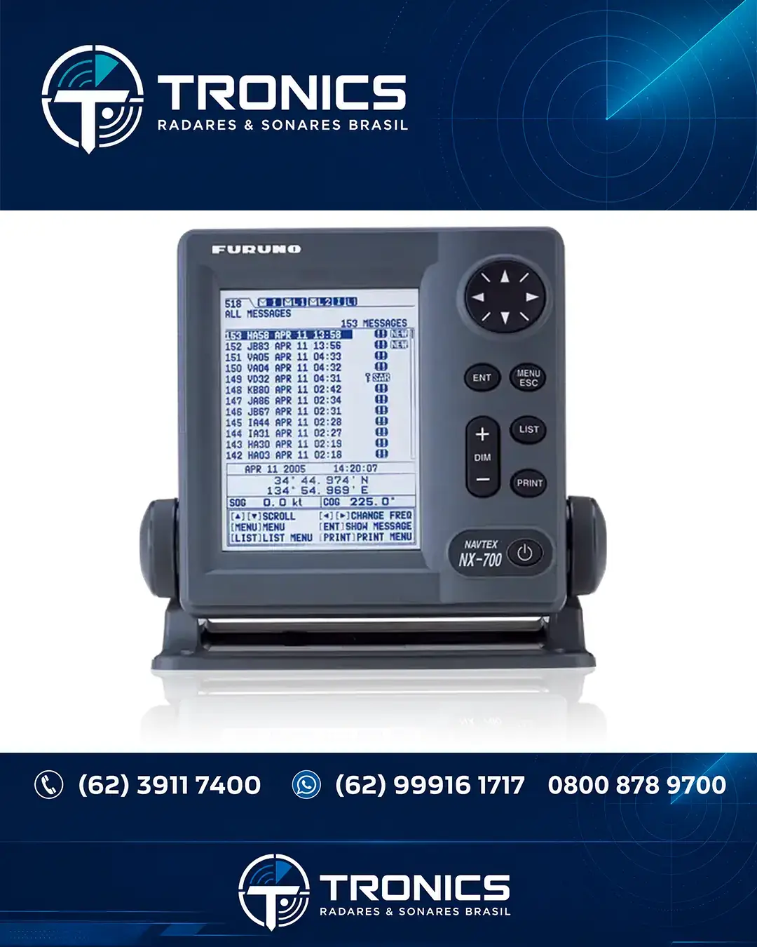 ASSISTÊNCIA FURUNO NAVTEX NX 700 BRASIL