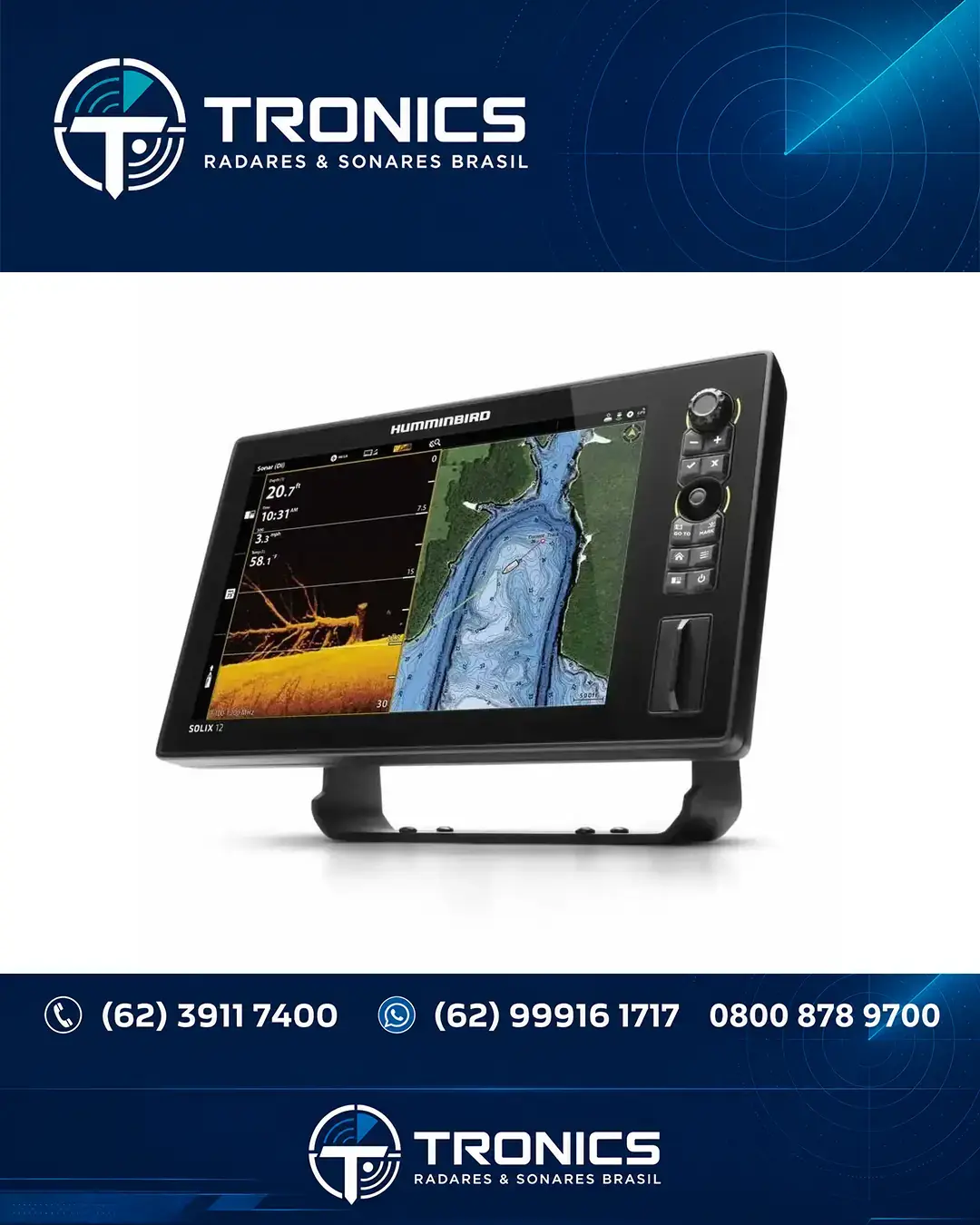 ASSISTÊNCIA HUMMINBIRD SOLIX 12 BRASIL