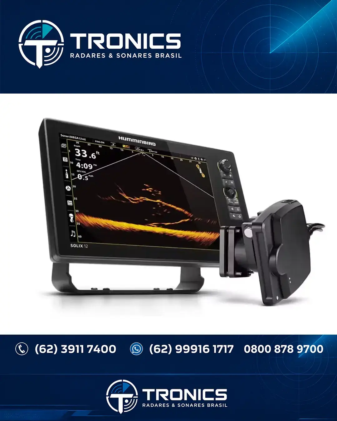 ASSISTÊNCIA SONAR E ECOSSONDA HUMMINBIRD MEGA LIVE IMAGING SANTOS