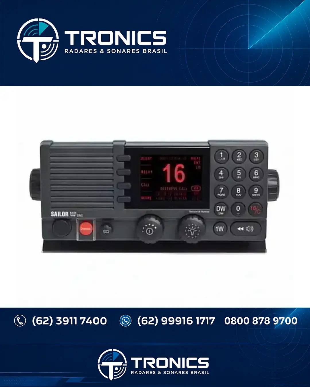 ASSISTÊNCIA TÉCNICA COMUNICACAO E GMDSS SAILOR 6222 VHF SANTOS
