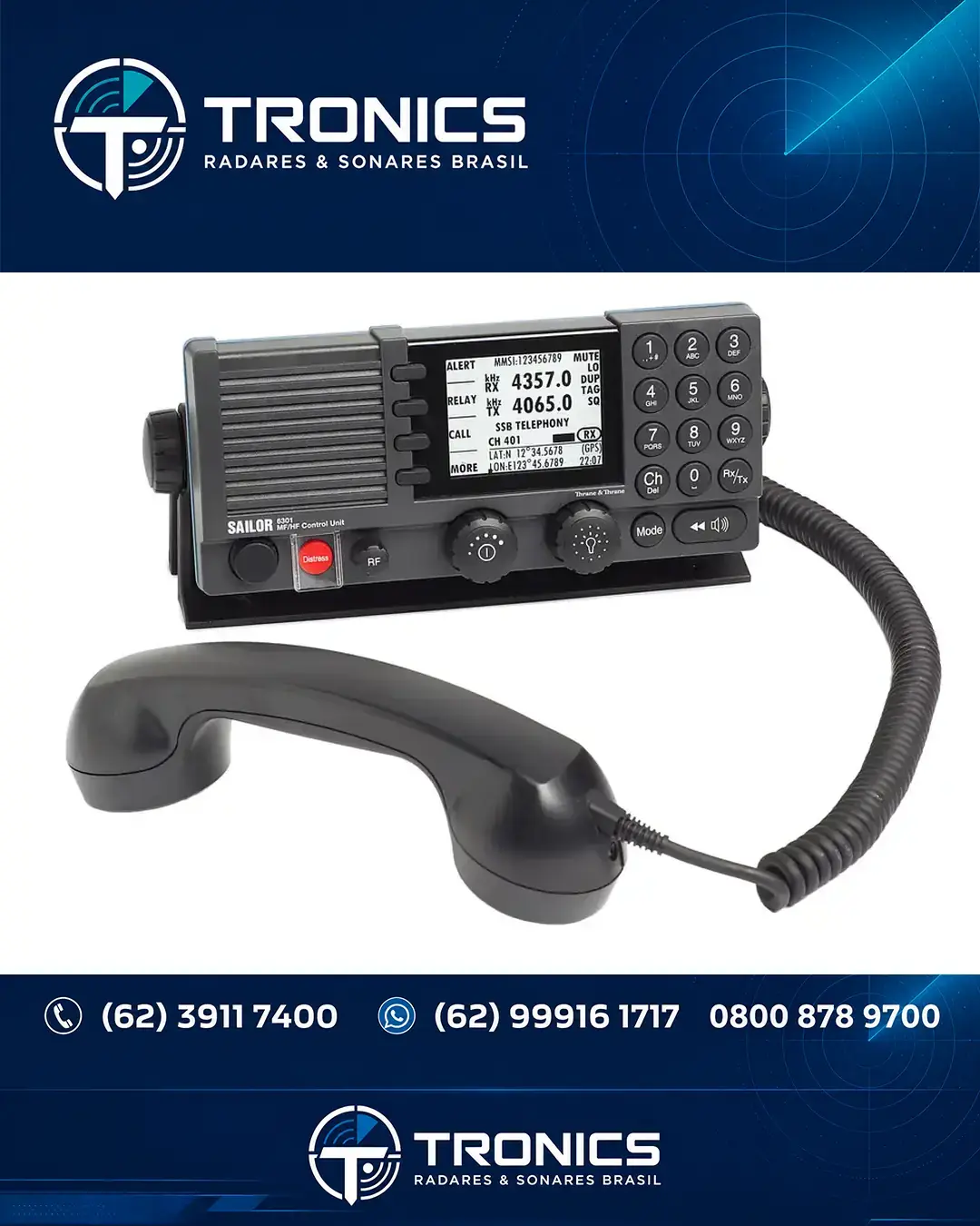 ASSISTÊNCIA TÉCNICA COMUNICACAO E GMDSS SAILOR 6310 MF HF SÃO PAULO