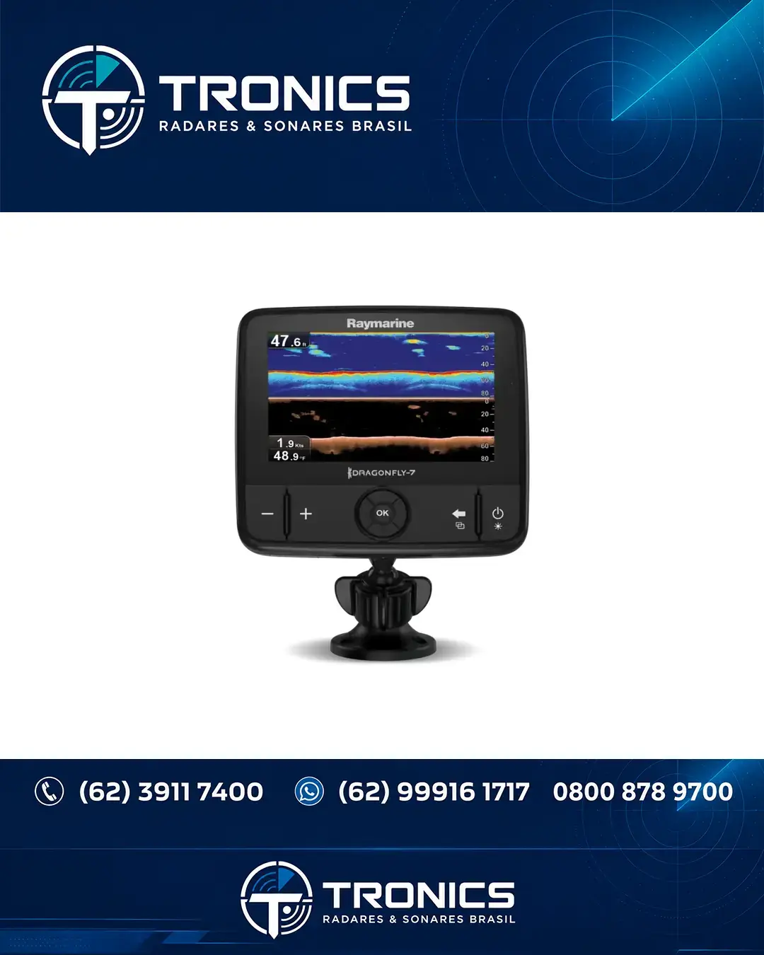 REPAROS TÉCNICA EM SONAR E ECOSSONDA RAYMARINE DRAGONFLY SANTA CATARINA